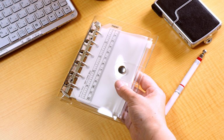 投稿についてもっと詳しく システム手帳 ミニ6穴 クリア（Fセット. ファスナークリアポケット 2枚）