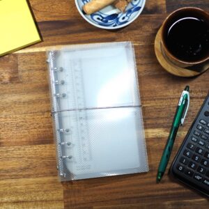 投稿についてもっと詳しく TSUKURIRO システム手帳 カードホルダー ゴムバンド 付 6穴 薄型 半透明 リフィル クリアポケット セット (B6・バイブルサイズ)